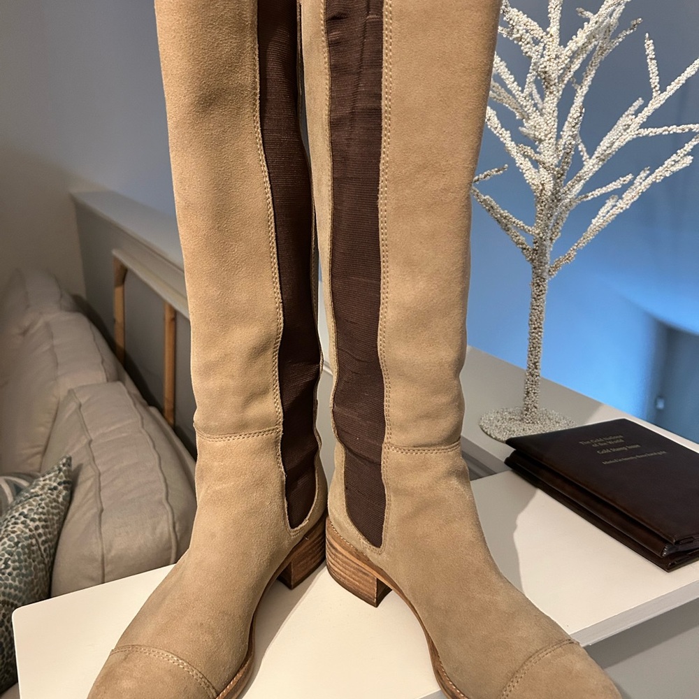Franco Sarto Tan and Brown Heeled Boots
